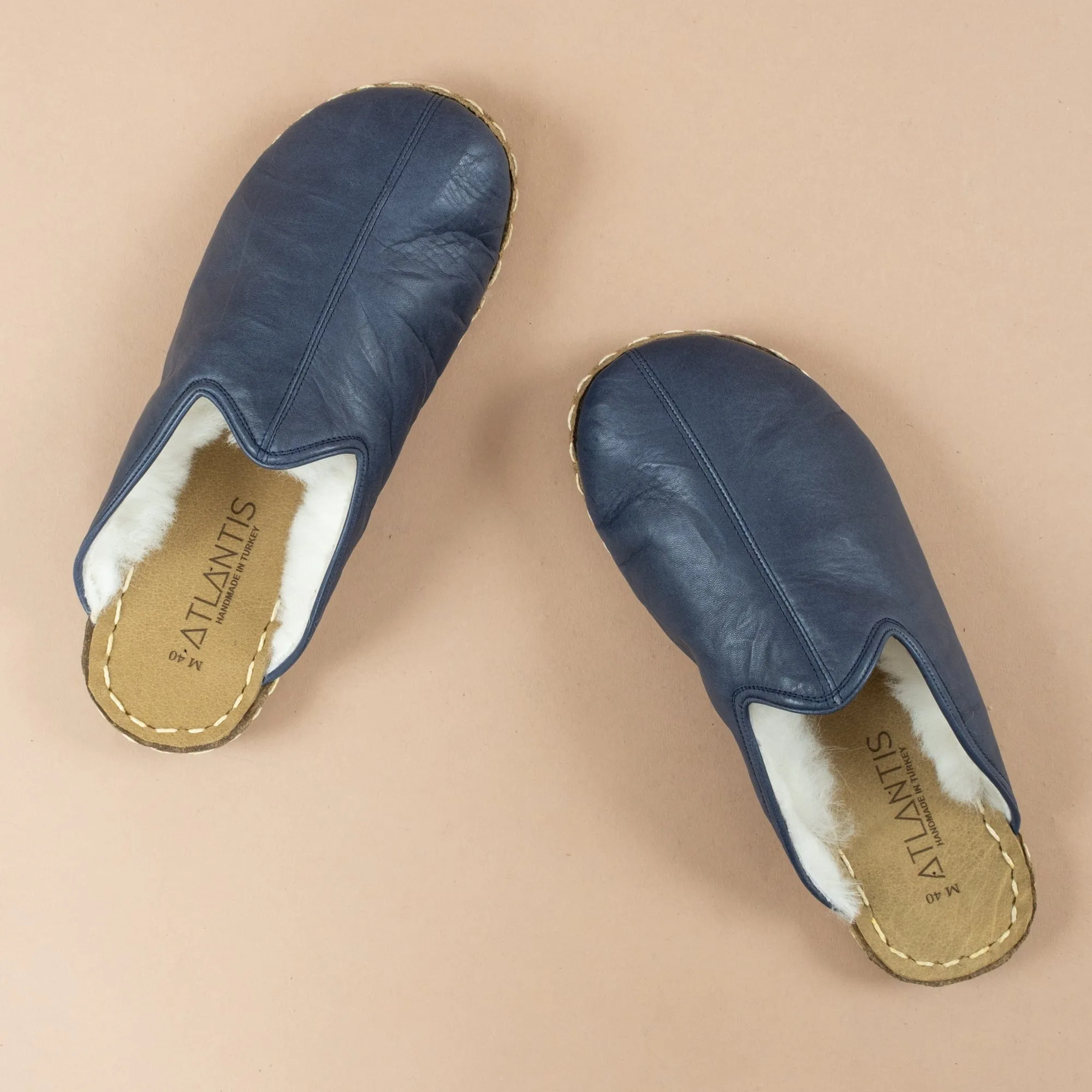 Men's Navy Barefoot Shearlings