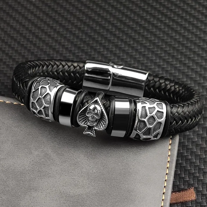 Men’s Spade Skull Head Bracelet