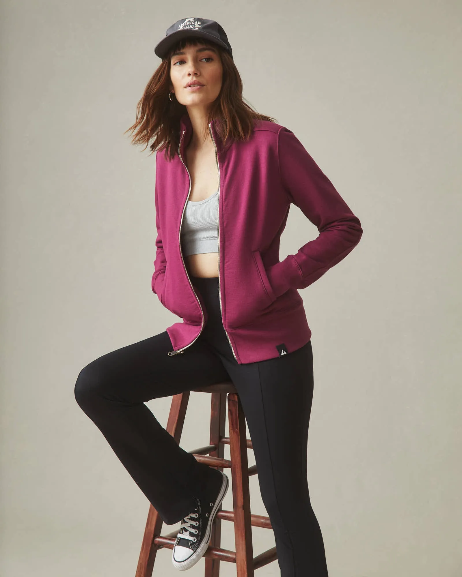 Moto Full Zip - Plum