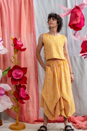 Nepalese Skirt – Pink & Yellow Candy Stripe Print