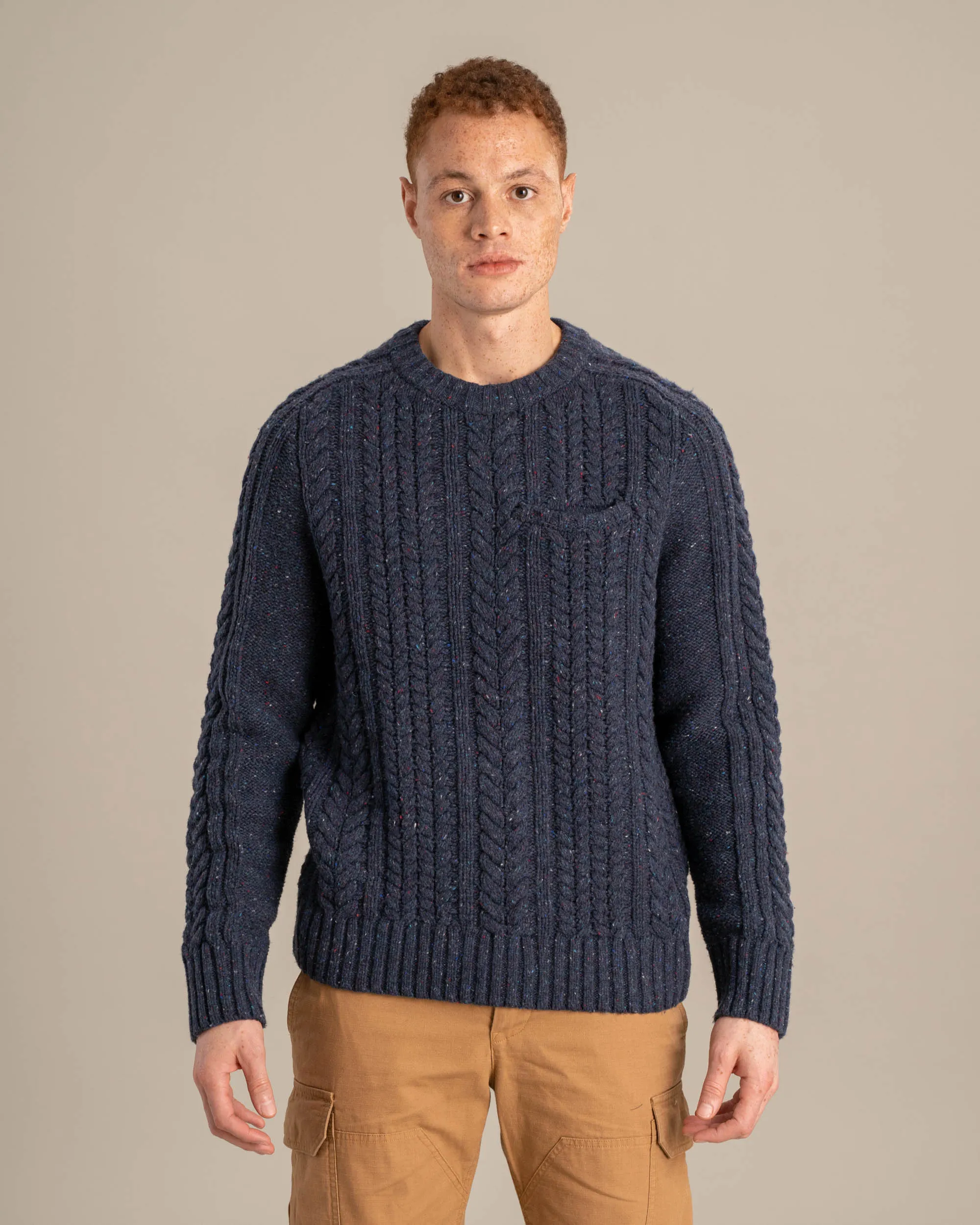 Recycled Wool Cable Knit Sweater