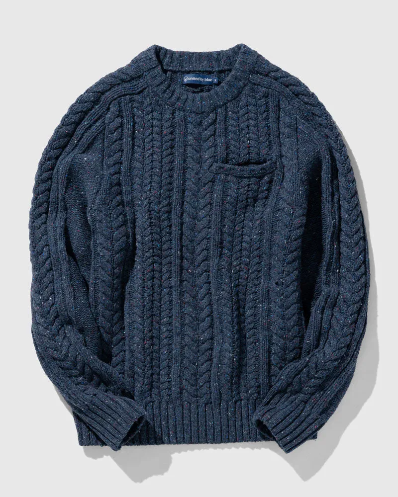 Recycled Wool Cable Knit Sweater