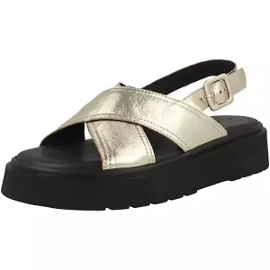 S Oliver platinum leather sandal 28201