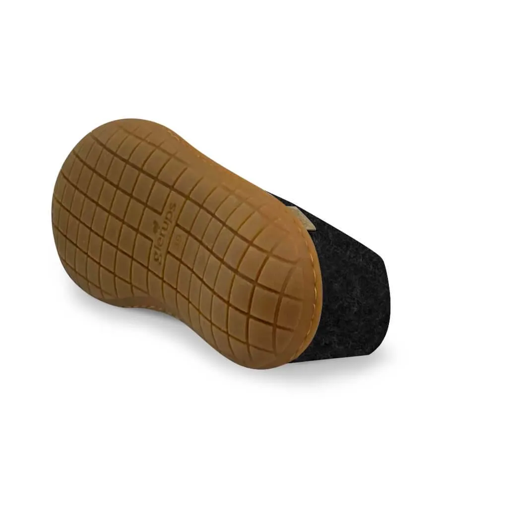 Shoe with natural rubber sole - honey - Charcoal