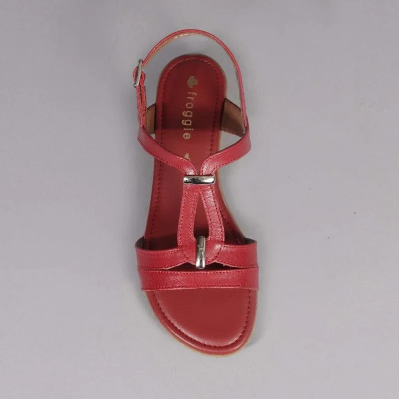 Slingback Flat Sandal in Red - 12617