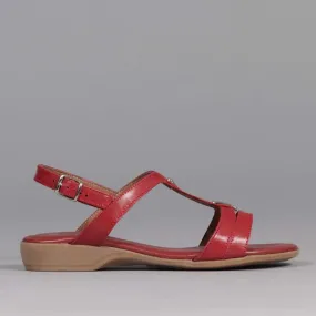 Slingback Flat Sandal in Red - 12617