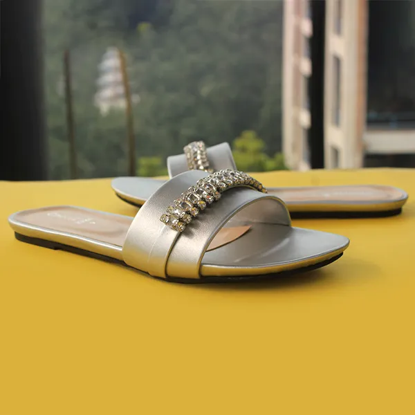 Sliver Fancy Slippers for women