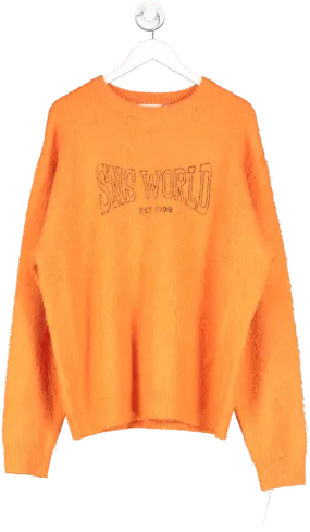 SNS Orange Peeled Wool Knit Sweater UK L