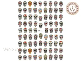 Sugar Skull Adhesive Nail Art Sticker - 1 pc (WG661)