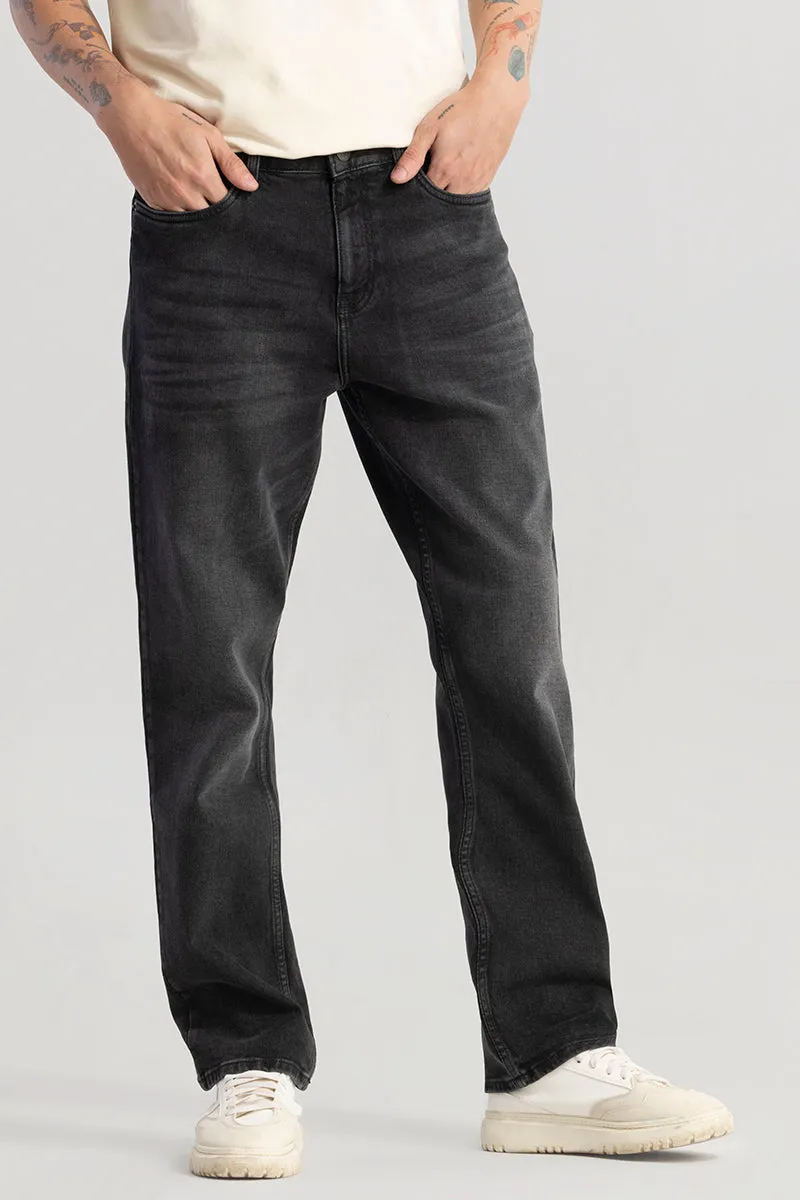 Swankie Wiskered Black Comfort Fit Jeans