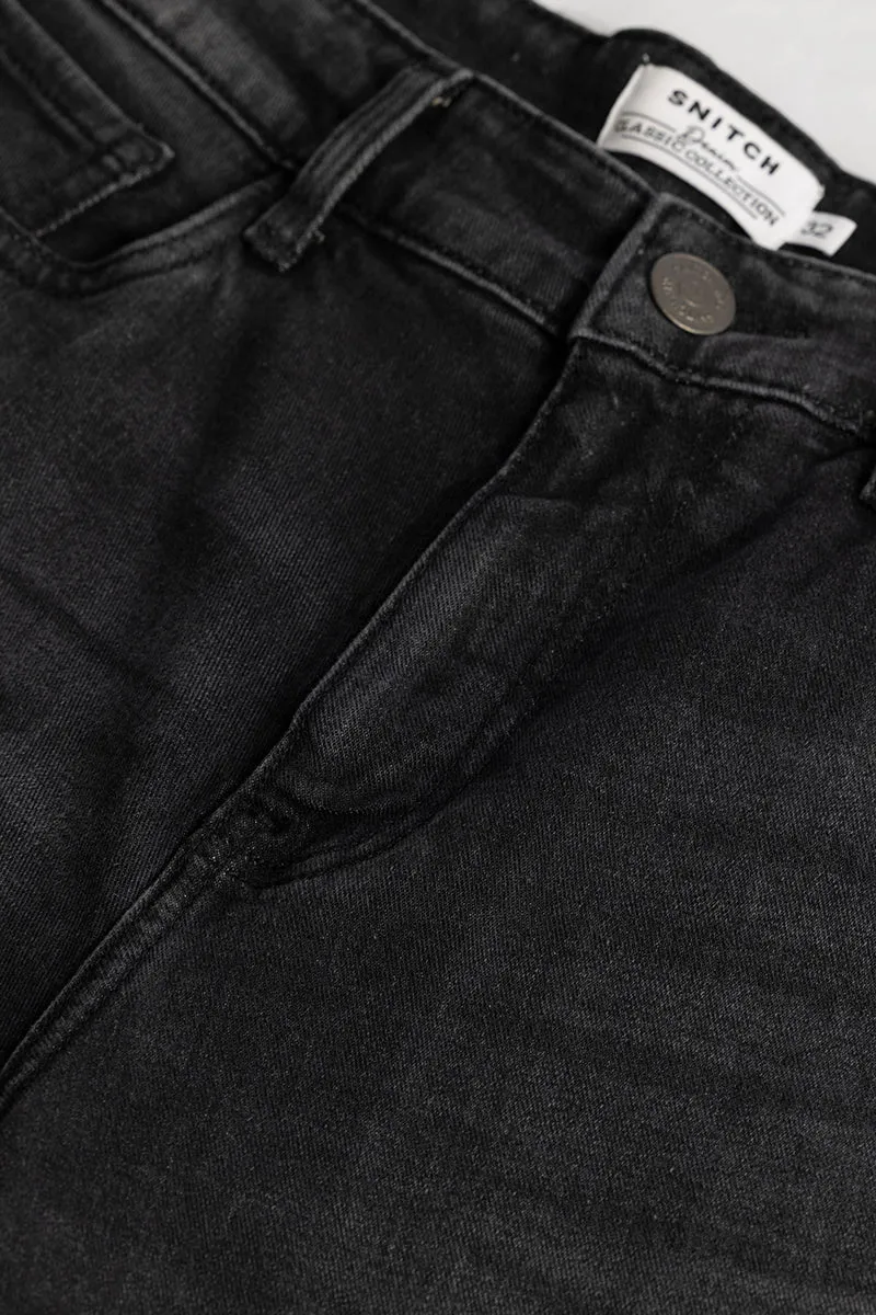 Swankie Wiskered Black Comfort Fit Jeans