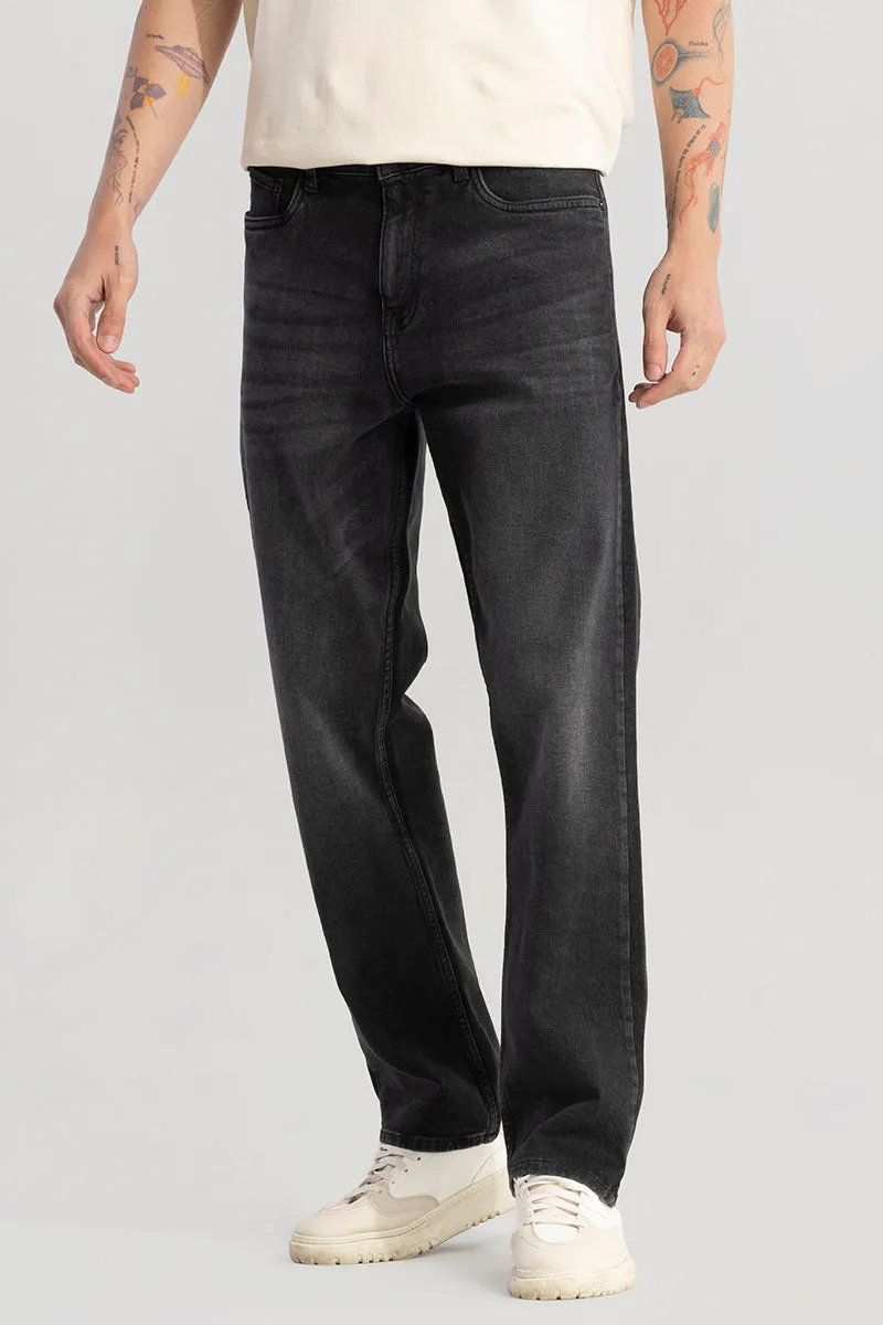 Swankie Wiskered Black Comfort Fit Jeans