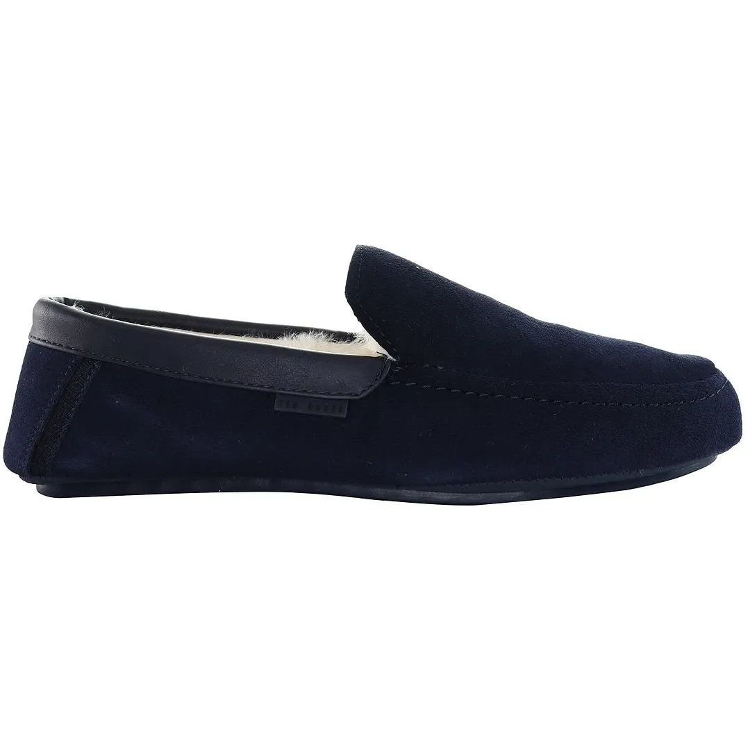 Ted Baker Vallant Mens Blue Moccasin Slippers