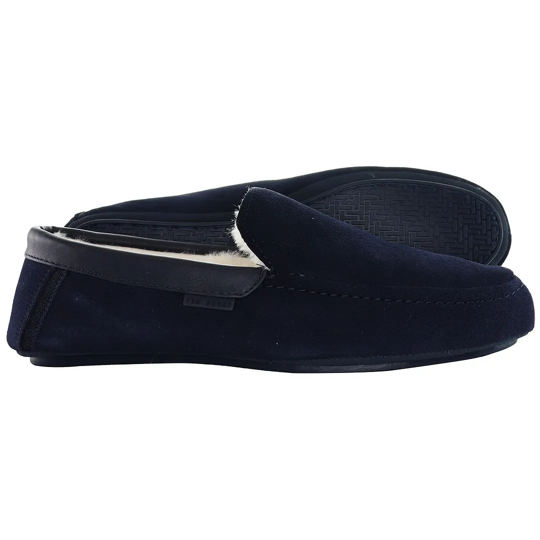 Ted Baker Vallant Mens Blue Moccasin Slippers