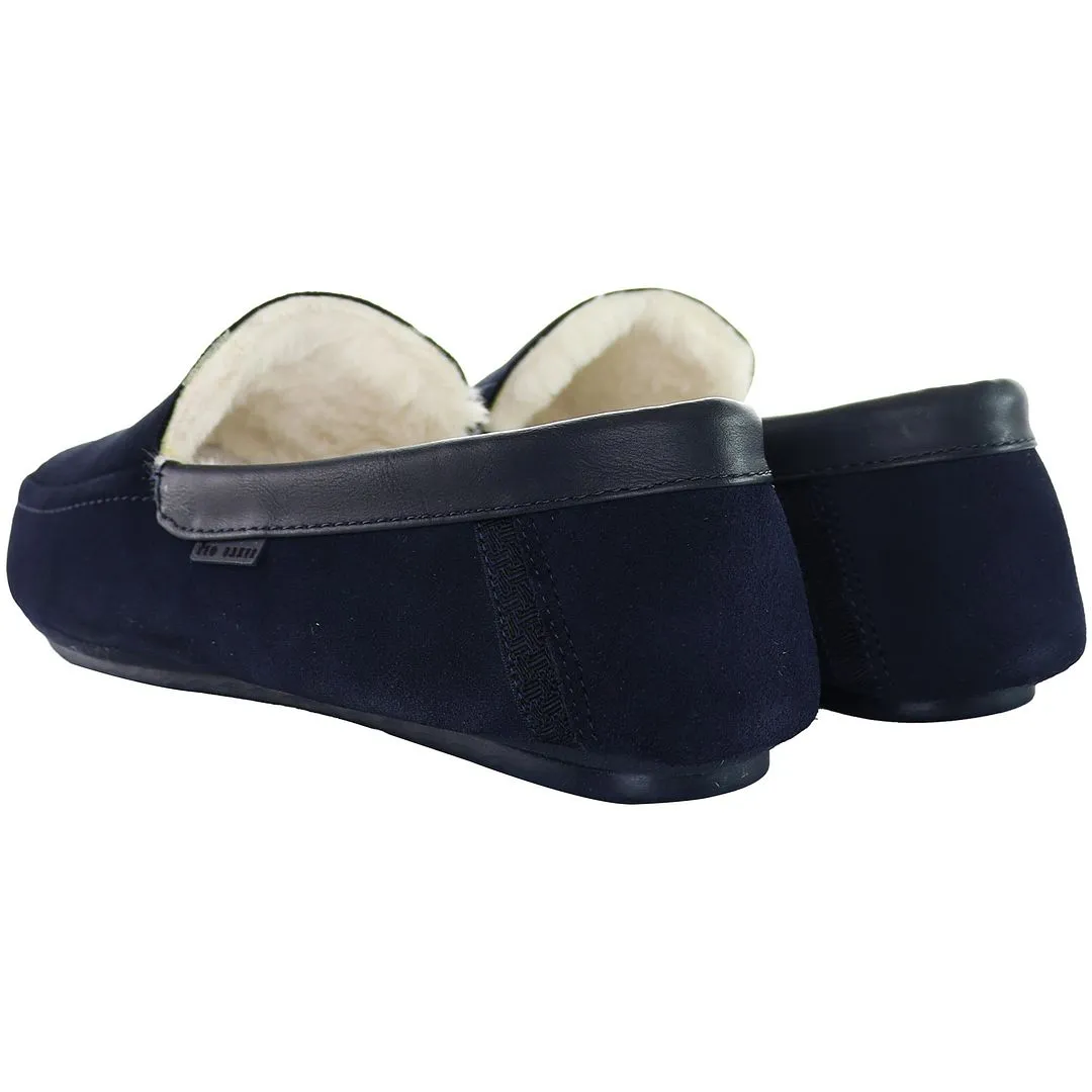 Ted Baker Vallant Mens Blue Moccasin Slippers