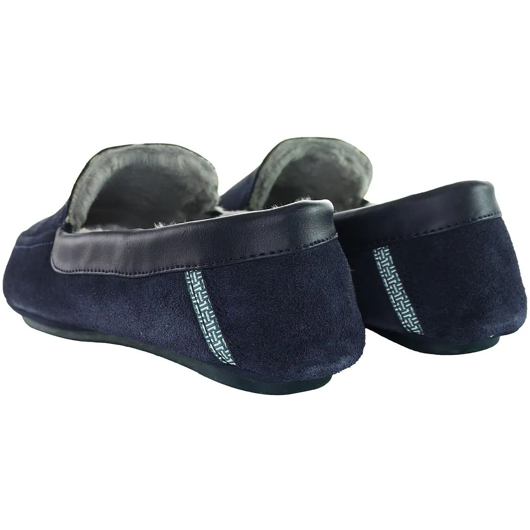 Ted Baker Vallent Mens Navy Moccasin Slippers