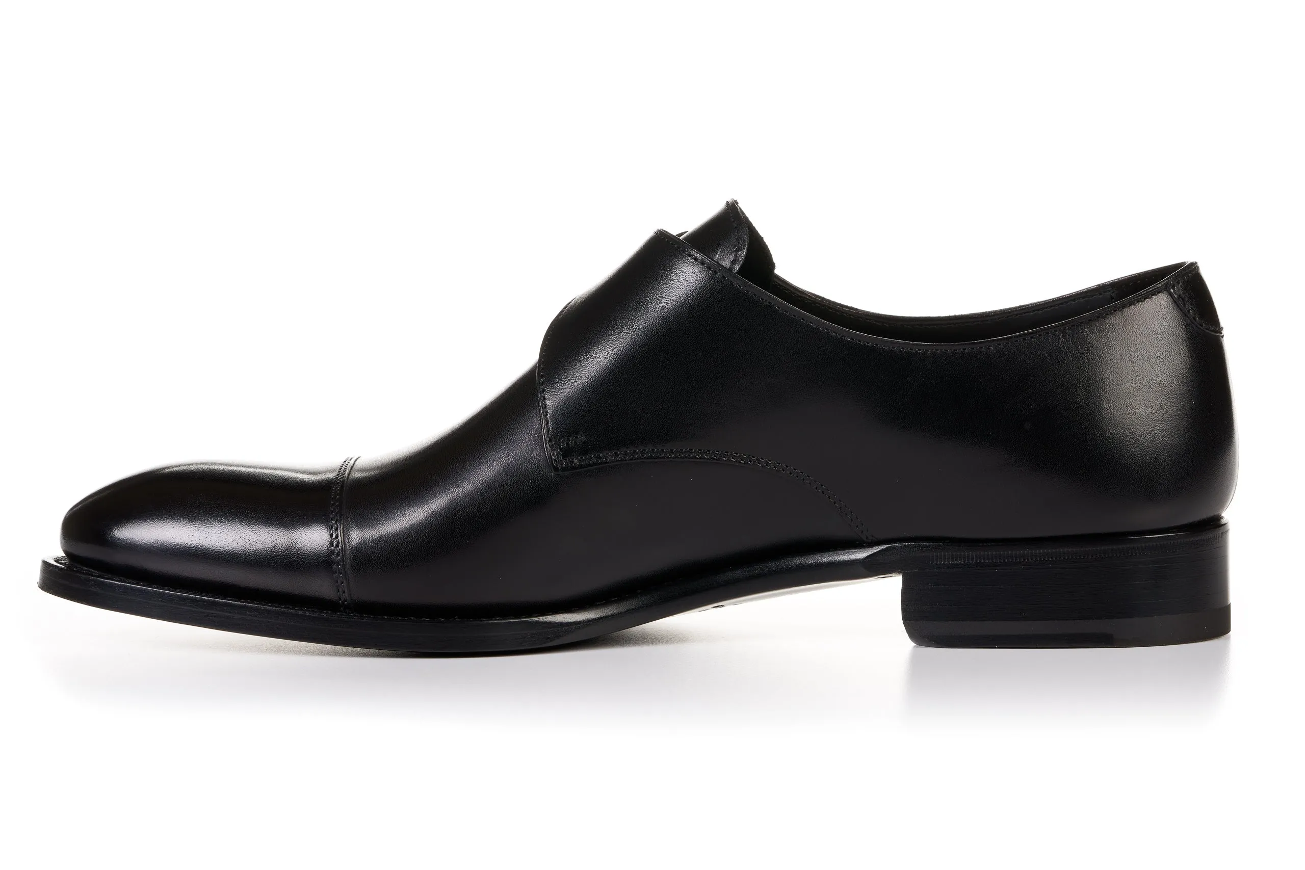 The Olivier Single Monk Strap - Nero