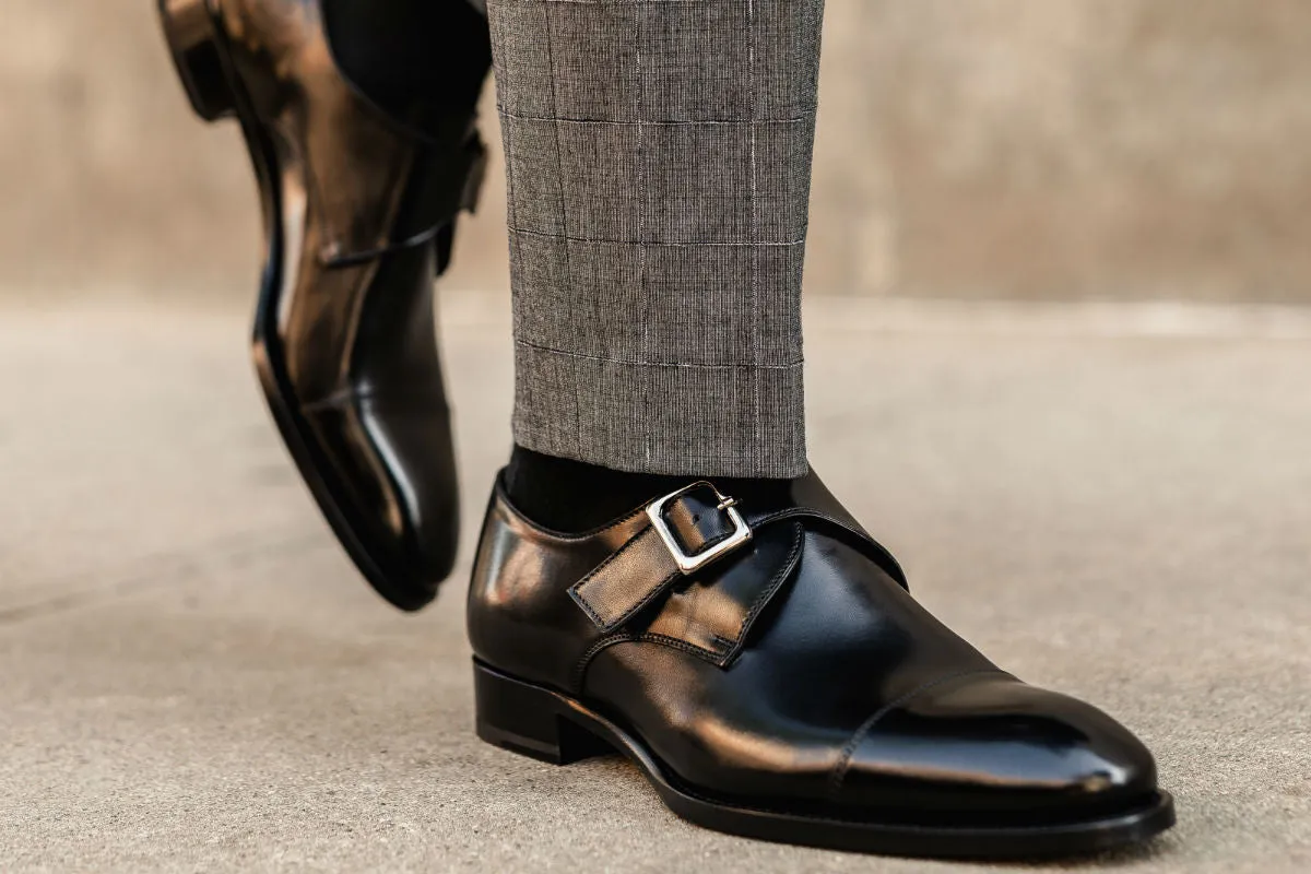 The Olivier Single Monk Strap - Nero