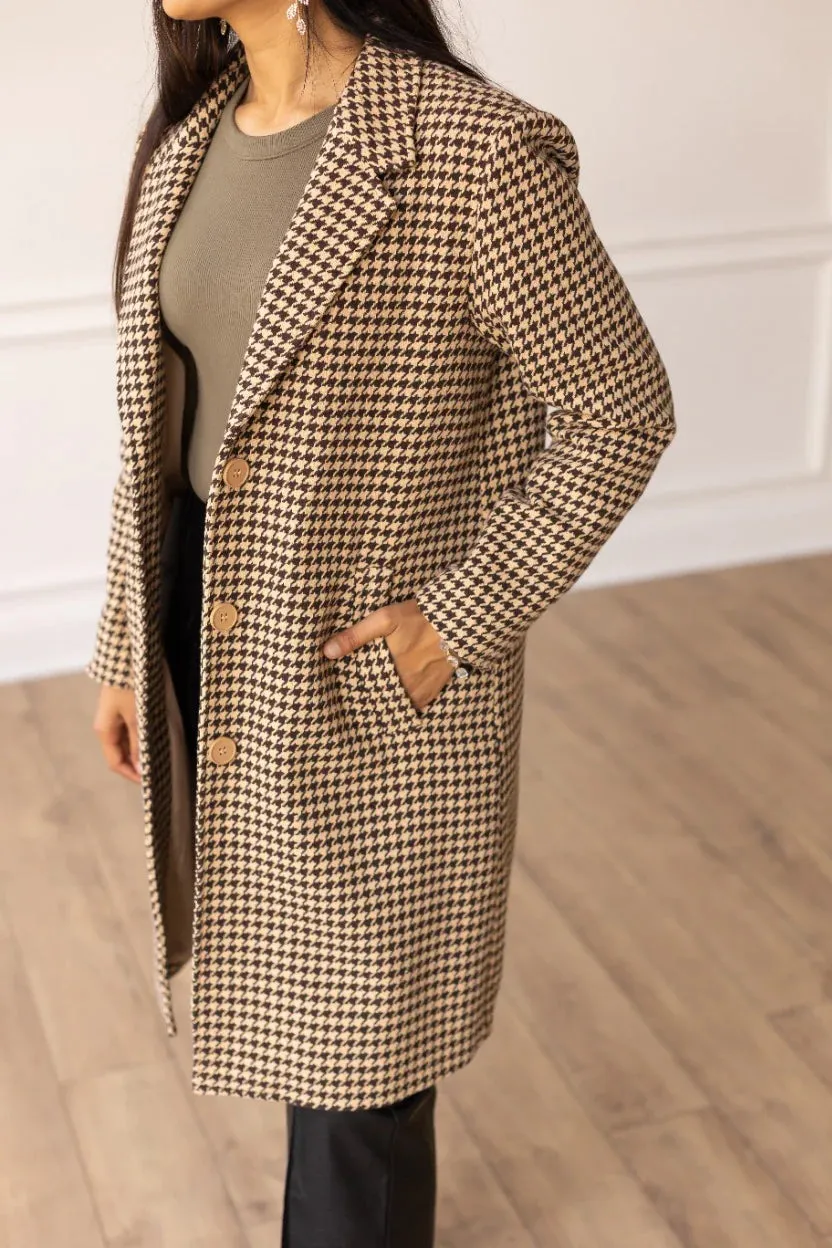 THE PHOEBE COAT, HOUNDSTOOTH