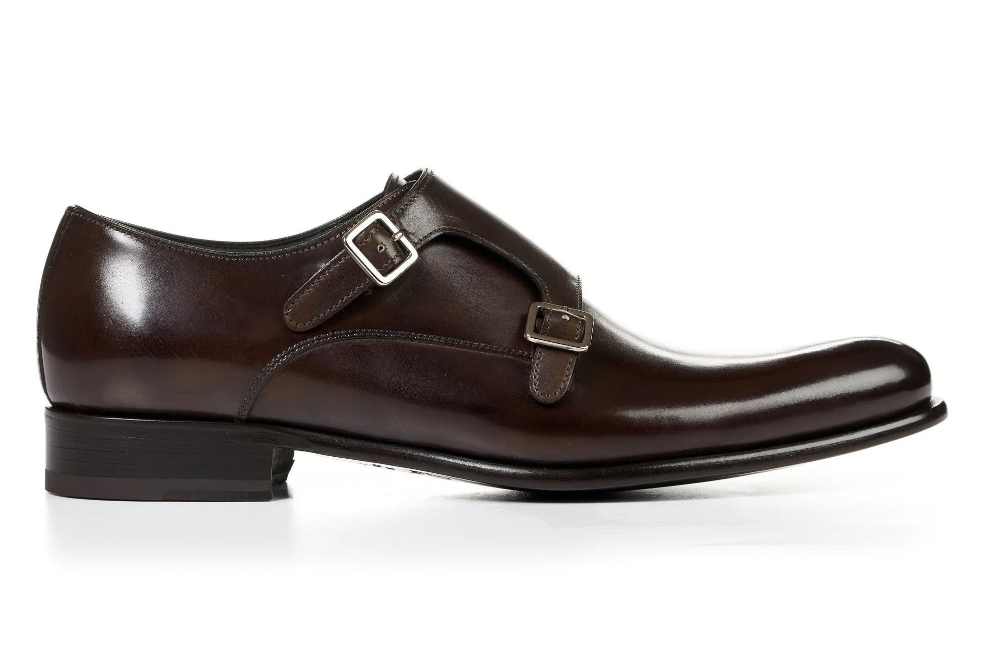 The Poitier Double Monk Strap - Chocolate