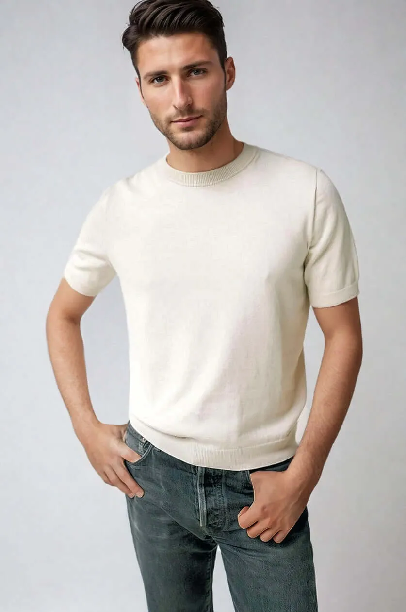 TULLY | Egyptian Cotton Short Sleeve Crewneck Sweater