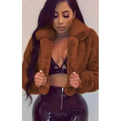 Vintage Crop Fur Jacket