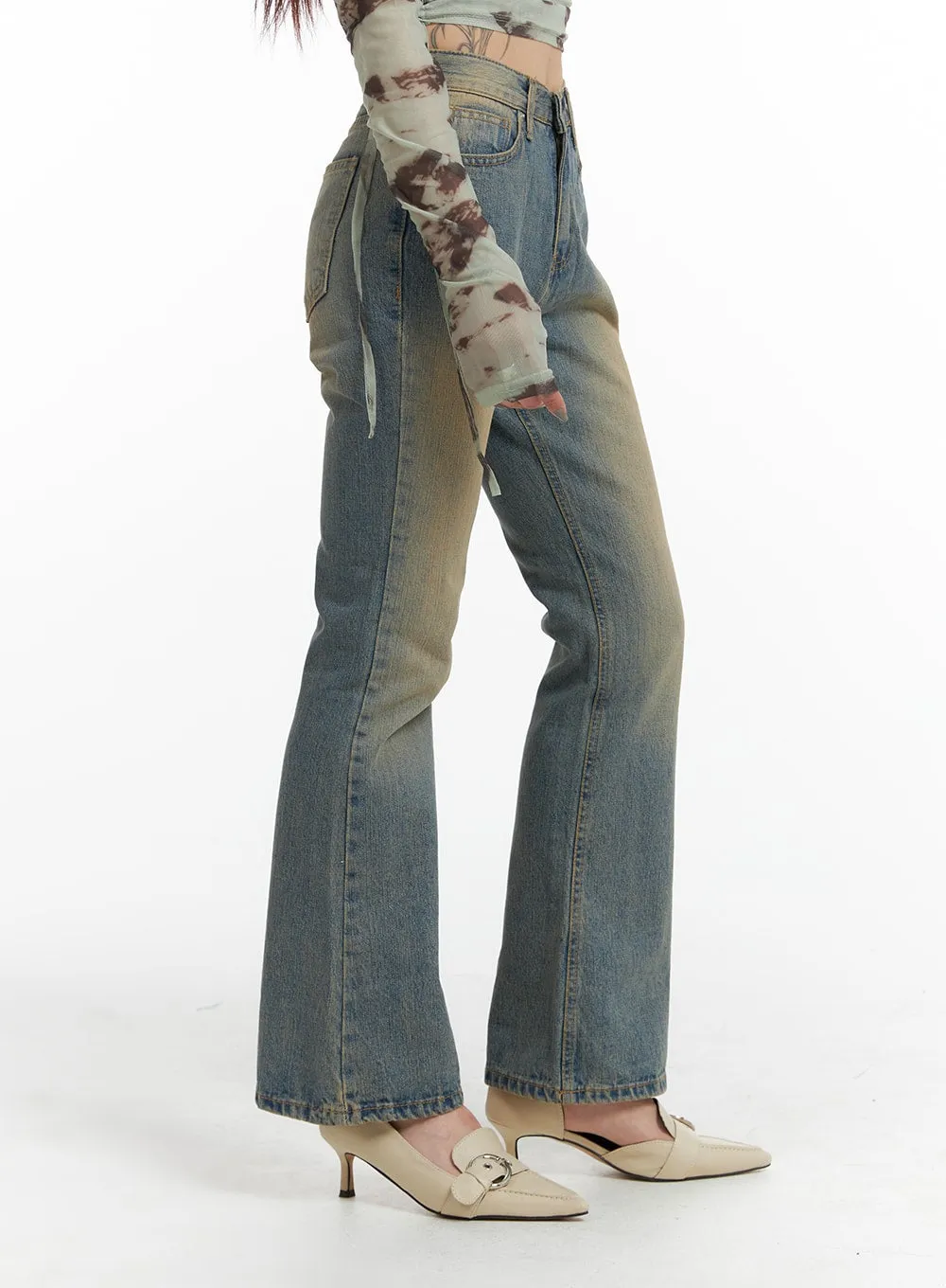 Washed Flared Jeans IF426