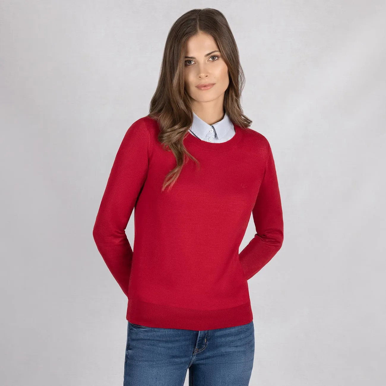 Wool Pullover Light Round Neck Women