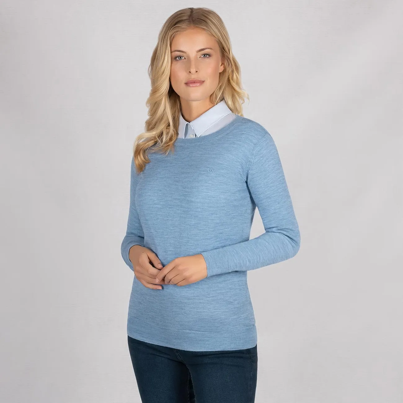 Wool Pullover Light Round Neck Women